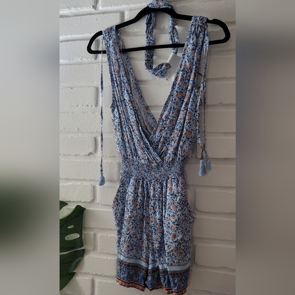 Romper size Small Blue Floral